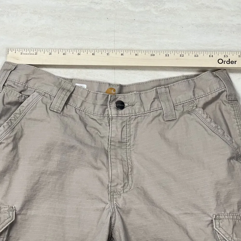 Carhartt Force Shorts Mens 32 Beige Ripstop Relaxed Fit Cargo Workwear